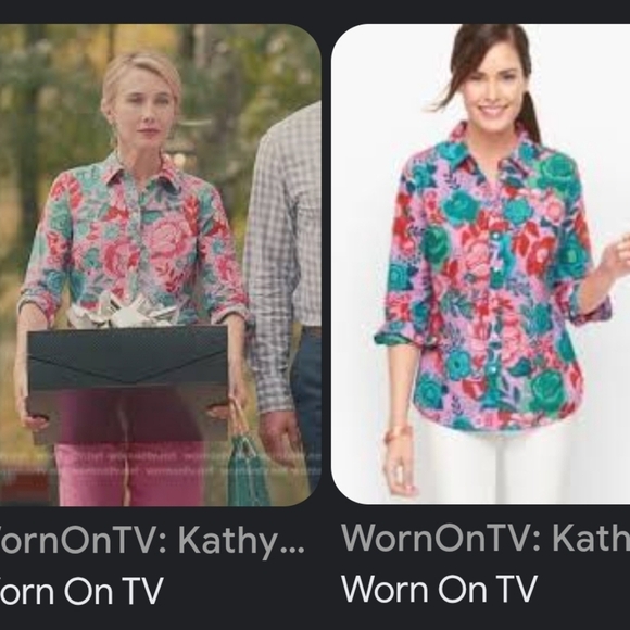 Talbots Button Front Shirt 1X Plus Floral Cotton Lightweight ASO Sweet Magnolias - Picture 9 of 9